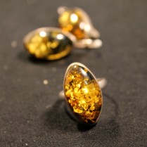 Vintage amber earrings&finger ring